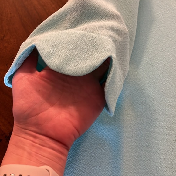 Seafoam Green Mittoshop Mod Dress with Scalloped Trim on Sleeves and Hem Sz L - Picture 5 of 10